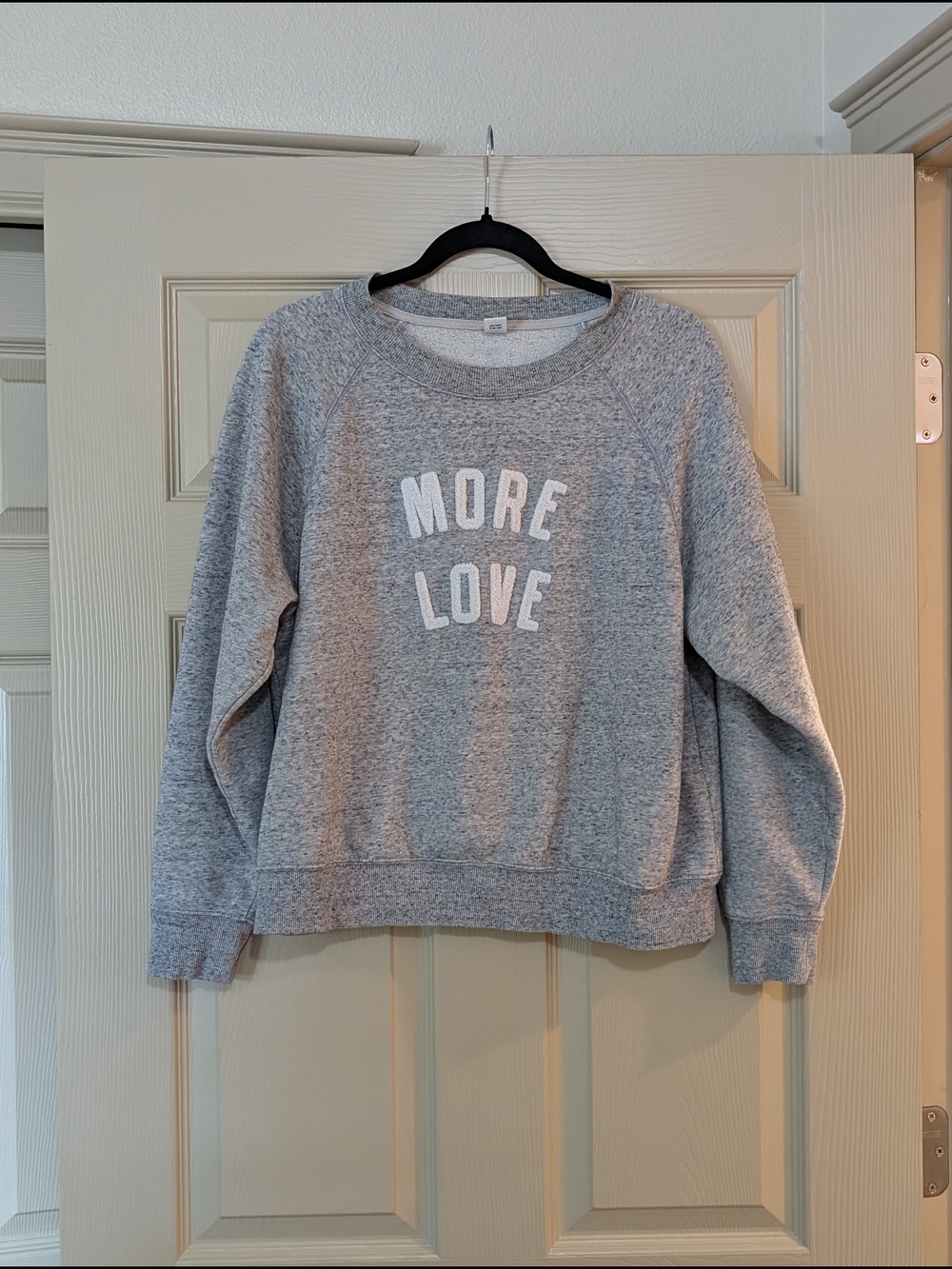 Old Navy Light Gray 'More Love' Crewneck Sweatshirt